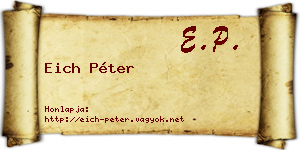 Eich Péter névjegykártya