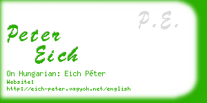 peter eich business card